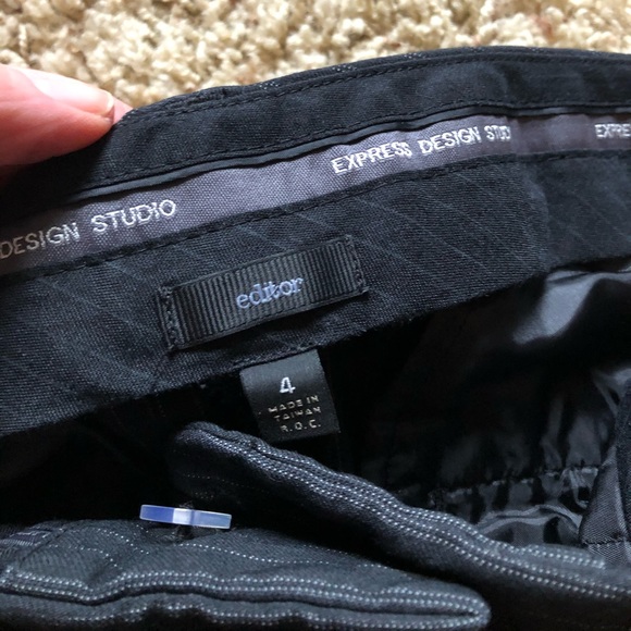 Express Black Pinstripe Editor Pants - Picture 3 of 6